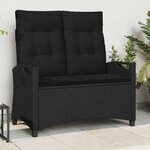 vidaXL Banc de jardin Noir 105 x 60 x 112 cm Acier et Polyester