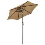 vidaXL Parasol avec lumières LED Taupe 200x211 cm Aluminium