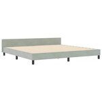 vidaXL Lit à ressorts avec tête de lit Gris clair 200 x 200 cm Velours