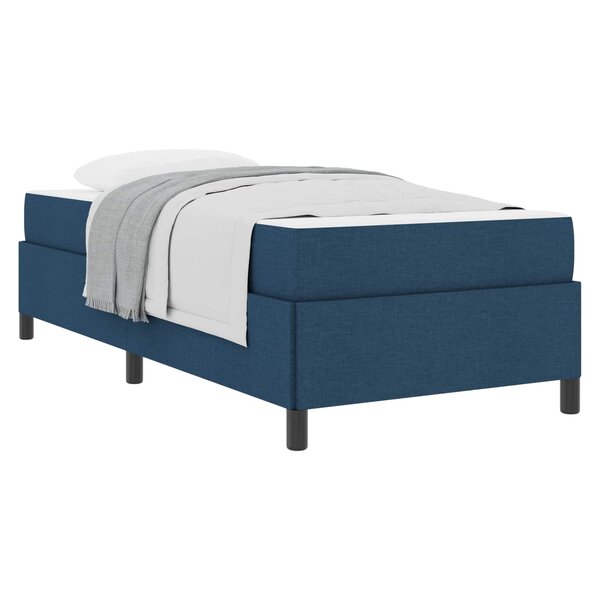 vidaXL Lit à ressorts avec matelas Bleu 90 x 190 cm tissu