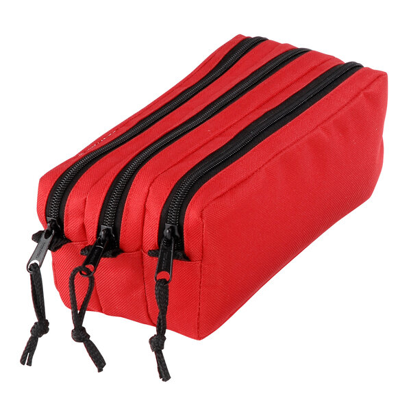 Trousse scolaire 3 compartiments grande capacité - rouge