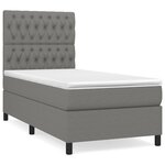 vidaXL Sommier à lattes de lit et matelas Gris foncé 90x190 cm Tissu