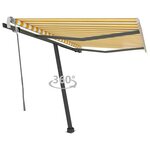 vidaXL Auvent manuel rétractable sur pied 350x250 cm Jaune/blanc