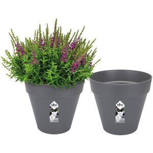 2 pots de fleur rond Loft Urban - 19 L Ø 28 5 x hauteur 26 cm - Noir