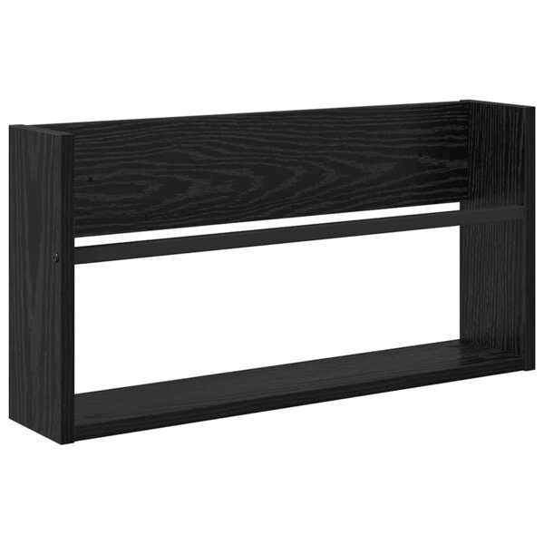 vidaXL Étagère à magazines avec étagère Chêne noir 60 x 12 x 30 cm