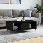 vidaXL Table basse Noir 90x50x36 5 cm Bois d'ingénierie