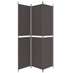 vidaXL Cloison de séparation 3 panneaux Marron 150x220 cm Tissu