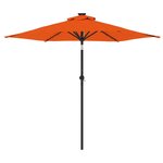 vidaXL Parasol de jardin LED et mât en acier terre cuite 225x225x212cm