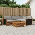 vidaXL Ensemble de canapés d'extérieur 5 Pièces Naturel et gris clair