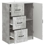 vidaXL Buffet Gris béton 66 x 34 5 x 87 cm Bois d'ingénierie