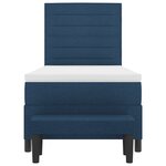vidaXL Lit à ressorts avec matelas et banc bleu 100x200 cm tissu