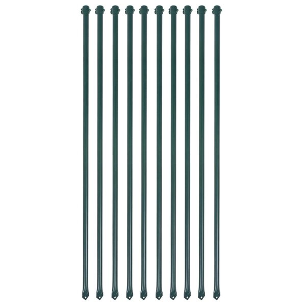 vidaXL Poteau de jardin 10 Pièces 1 m Métal Vert