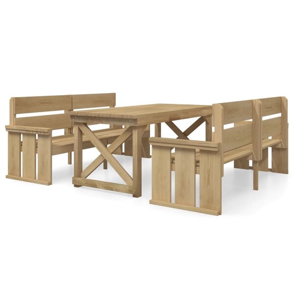 vidaXL Mobilier de salle à manger de jardin 3 Pièces Bois de pin imprégné