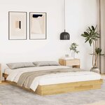 vidaXL Cadre de lit sans matelas 140x200 cm bois massif de chêne