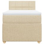 vidaXL Sommier à lattes de lit avec matelas Crème 80x200 cm Tissu