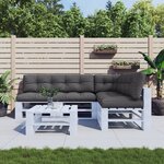 vidaXL Coussins de palette 5 Pièces anthracite tissu