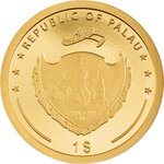 Pièce de monnaie en Or 1 Dollar g 1 Millésime 2024 Four Leaf Clover OUNCE OF LUCK
