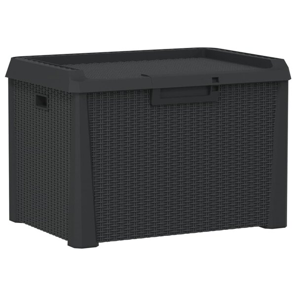 vidaXL Boîte de rangement de jardin anthracite 125 L PP
