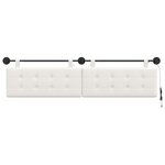vidaXL Tête de lit suspendue Avec lumière LED Blanc Simili cuir