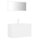 vidaXL Ensemble de meubles de salle de bain Blanc Aggloméré