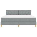 vidaXL Lit à ressort avec matelas & LED gris clair 180x200 cm tissu