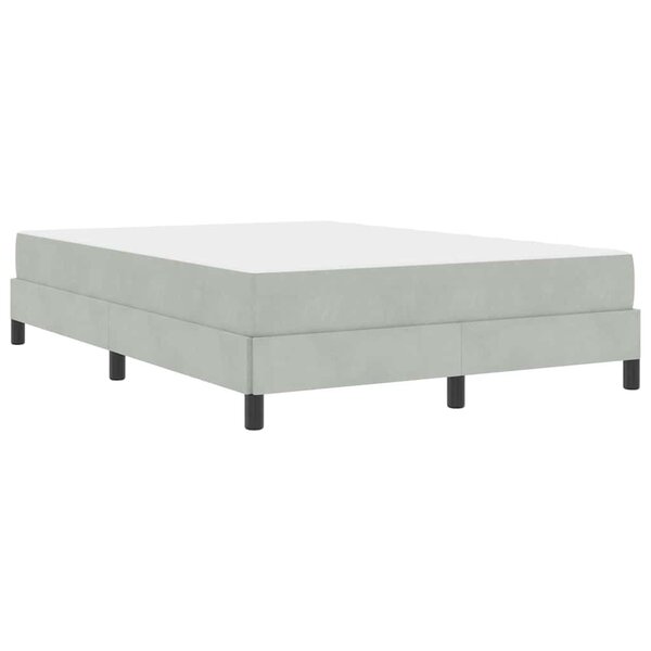 vidaXL Lit boxspring avec matelas Gris clair 160 x 210 cm Velours