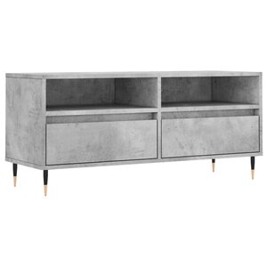 vidaXL Meuble TV gris béton 100x34 5x44 5 cm bois d'ingénierie
