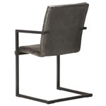 vidaXL Chaises à manger cantilever lot de 4 gris cuir véritable