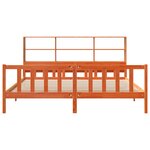 vidaXL Lit bibliothèque sans matelas cire marron 180x200cm bois massif