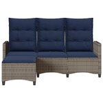 vidaXL Canapé de jardin inclinable coussins forme de L gris polyrotin