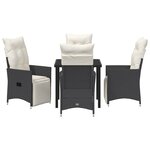 vidaXL Ensemble de salle à manger pour jardin 5 Pièces Noir Poly rotin