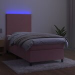 vidaXL Sommier à lattes de lit et matelas et LED Rose 80x200cm Velours