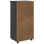 vidaXL Cabinet roulant Gris 53 x 39 x 103 cm Bois de Pin Massif