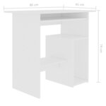 vidaXL Bureau Blanc 80 x 45 x 74 cm Aggloméré