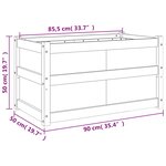 vidaXL Jardinière 90x50x50 cm bois massif douglas