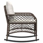 vidaXL Chaise à bascule de jardin avec coussins marron résine tressée