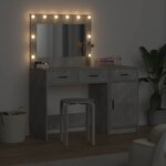 vidaXL Table de Toilette 2 Pièces Gris 40 x 41 x 75 cm Bois d'ingénierie