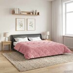 vidaXL Duvet complet toute l'année Matelassé Rose 220 x 240 cm