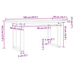 vidaXL Table basse cadre en O 100x50x45 5 cm bois de pin massif acier