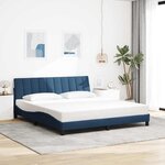 vidaXL Cadre de lit sans matelas bleu 180x200 cm tissu