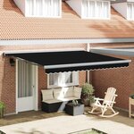 vidaXL Auvent Rétractable Noir 400 × 300 cm Tissu  Métal