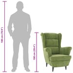 vidaXL Fauteuil vert clair velours