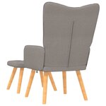 vidaXL Chaise de relaxation avec tabouret Taupe Tissu