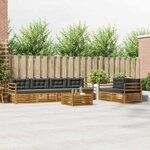vidaXL Ensemble de canapés d'extérieur 7 Pièces Naturel et Anthracite