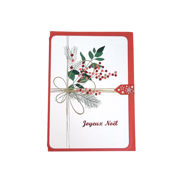Carte De Voeux - Joyeux Noël Branches de Houx