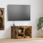 vidaXL Meuble TV Chêne fumé 60 x 35 x 40 cm Bois d'ingénierie