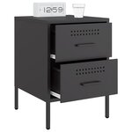 vidaXL Tables de chevet 2 Pièces noir 36x39x50 5 cm acier