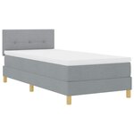 vidaXL Lit à ressort LED avec bandes LED Gris clair 90 x 190 cm tissu