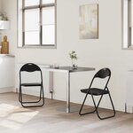 vidaXL Chaise pliante 2 pc Simili cuir Noir 48 x 43 5 x 81 cm