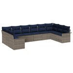 vidaXL Ensemble de canapé de jardin 10 Pièces Gris clair polyrotin